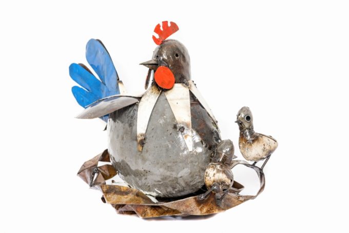 Zimba-Arts METAL NATURAL HATCHING HEN